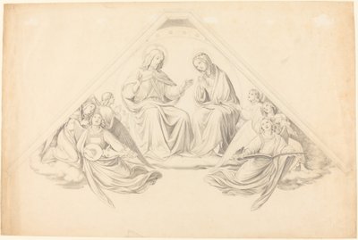 Kristus og jomfruen med musikkskapende engler av Johann Friedrich Overbeck