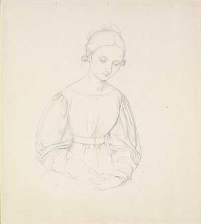 Portrett av kunstnerens kone, Nina, c1830 av Johann Friedrich Overbeck