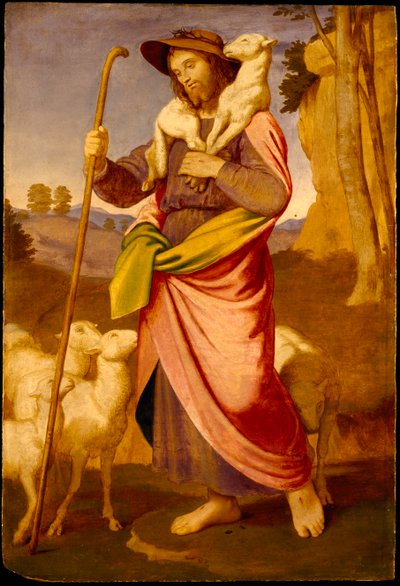 Den gode hyrde, tidlig på 1860-tallet. av Johann Friedrich Overbeck