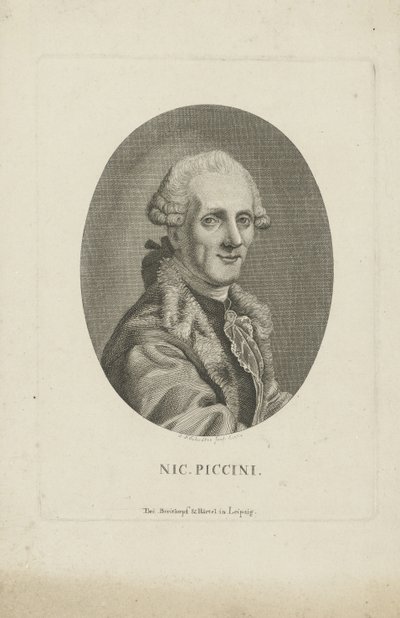 Portrett av komponisten Niccolò Piccinni 1728-1800, ca. 1790. av Johann Friedrich Schröter