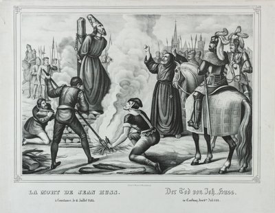 Jan Hus død i Constance, midten av 1800-tallet. av Johann Friedrich Wentzel
