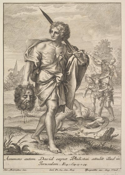 David med Goliats hode, 1705-62. av Johann Georg Bergmuller