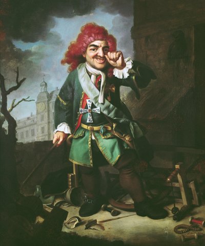 Portrett av Clemens Perkeo, narr ved domstolen i Heidelberg av Johann Georg Dathan