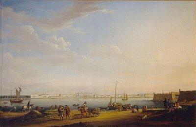 Utsikt over palassplassen og sommerhagen fra Petersburg-distriktet, ca. 1800 av Johann Georg Mayr