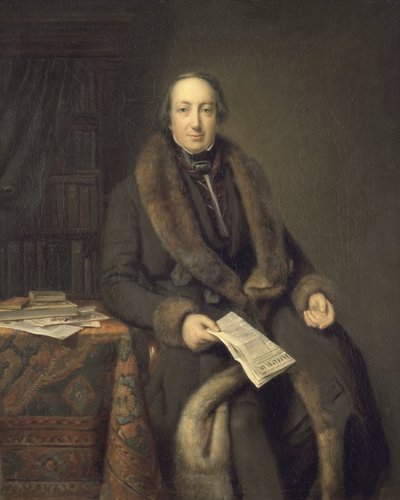 Pieter Arnold Diederichs (1804-74). Bokhandler i Amsterdam og grunnlegger av Algemeen Handelsblad i 1828 av Johann Georg Schwartze (attributed to)