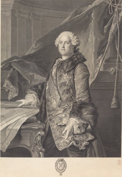 Markis av Marigny av Johann Georg Wille after Louis Tocqué