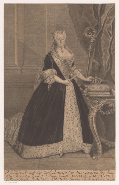 Portrett av Johanna Charlotte van Anhalt-Dessau av Johann Georg Wolffgang
