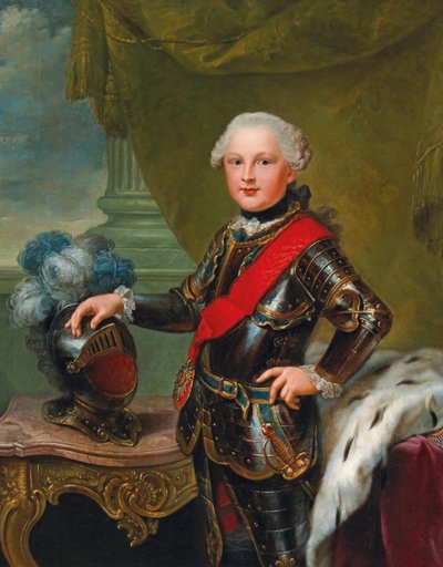 Portrett av Charles II august 1746-1795, hertug av Zweibrücken, ca 1757. av Johann Georg Ziesenis the Younger