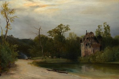 Parkland tidlig på morgenen av Johann Georg von Dillis