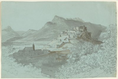 Utsikt over Salzburg av Johann Georg von Dillis