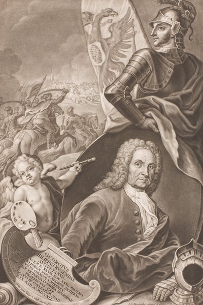 Portrett av Georg Philipp Rugendas 1666-1742, ca. 1745. av Johann Gottfried Haid