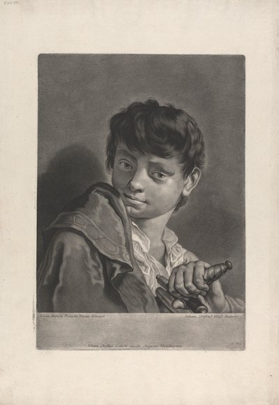 Portrett av en gutt med et sverd av Johann Gottfried Haid