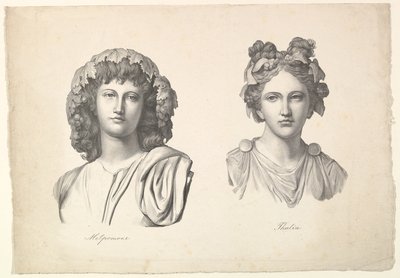Melpomene og Thalia, 1823-26. av Johann Gottfried Schadow