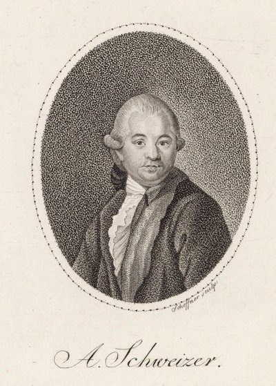 Portrett av komponisten Anton Schweitzer 1735-1787, 1785. av Johann Gottfried Scheffner