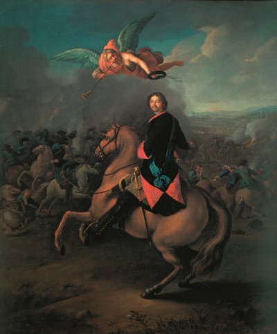 Peter I i slaget ved Poltava, 1710-årene av Johann Gottfried Tannauer