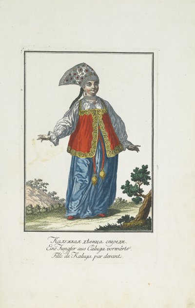 En jomfru fra Kaluga i festkjole av Johann Gottlieb Georgi