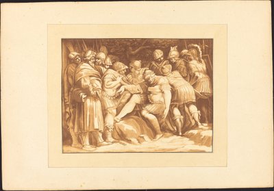 Døende Epaminondas av Johann Gottlieb Prestel after Polidoro da Caravaggio