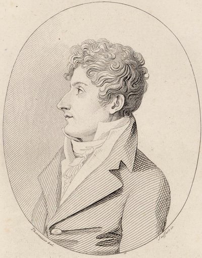 Portrett av komponisten Francesco Morlacchi 1784-1841, ca 1820. av Johann Gottlob Seyffert