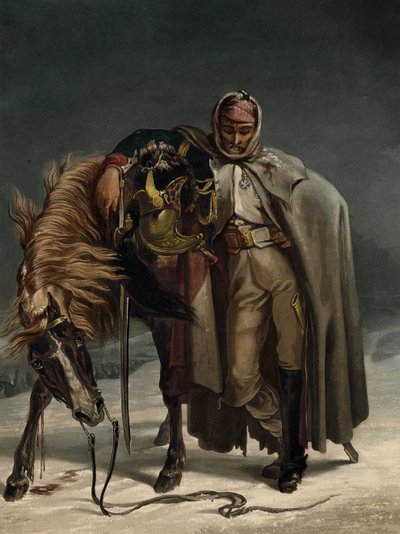 Dragoon av de sveitsiske vaktene ved den russiske kampanjen, ca 1812 av Johann Heinrich Bleuler
