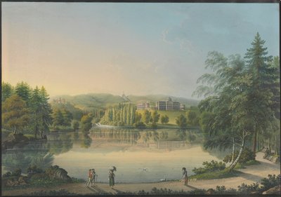 Wilhelmshöhe-slottet nær Kassel, rundt 1820. av Johann Heinrich Bleuler