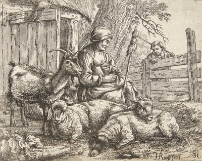 Et spinnende hjul av Johann Heinrich Roos
