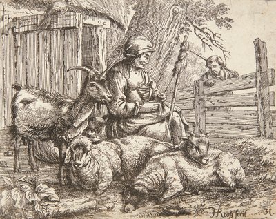 Et spinnende hjul av Johann Heinrich Roos