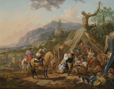 Militær sjef ved et fjellleir med lystige av Johann Heinrich Roos