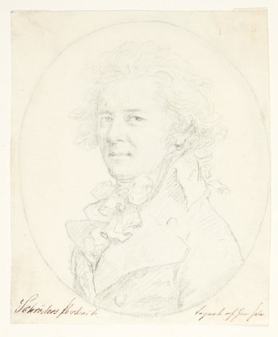 selvportrett(?) av Johann Heinrich Schroder