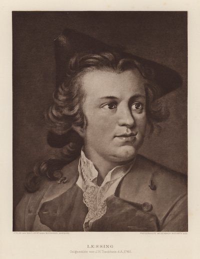 Gotthold Ephraim Lessing , tysk dramatiker og filosof (litho) av Johann Heinrich Tischbein