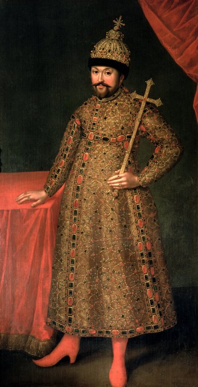 Portrett av tsar Michael III Fyodorovich (1596-1645), 1728 av Johann Heinrich Wedekind