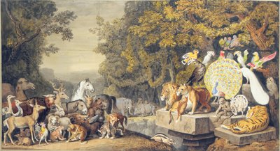The Court of the Animals, illustrasjon av Canto IV av Goethes "Reineke Fuchs" av Johann Heinrich Wilhelm Tischbein