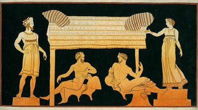 Satyrer slapper av under øynene til Dionysos og Demeter, ca. 1796 (kobberstikk) av Johann Heinrich Wilhelm Tischbein