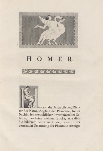 Homer hentet fra antikken av Johann Heinrich Wilhelm Tischbein for authors Homer and Christian Gottlob Heyne