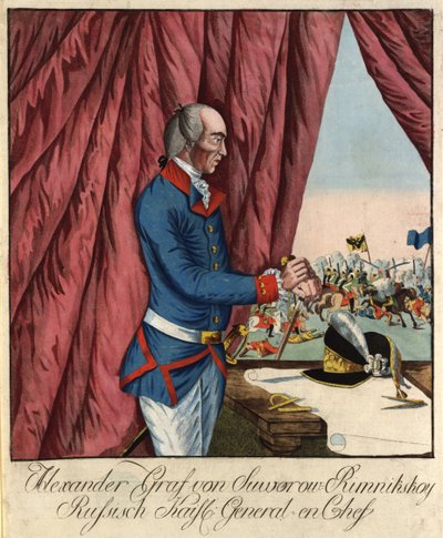 Feltmarskalk generalissimo prins Alexander Suvorov 1729-1800, ca. 1790. av Johann Hieronymus Loeschenkohl