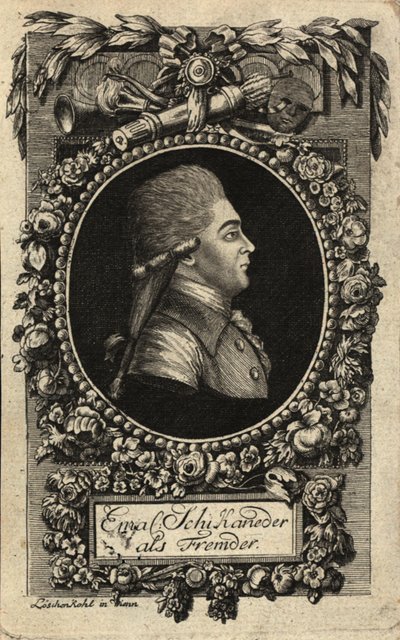 Portrett av Emanuel Schikaneder 1751-1812, 1788. av Johann Hieronymus Loeschenkohl