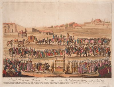 Sultan Selim IIIs inntreden i sabelen 13. april 1789, 1789 av Johann Hieronymus Loeschenkohl