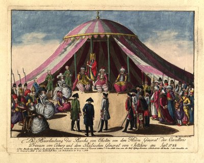 Avsetningen av Pasha av Khotyn av prins Josias av Saxe-Coburg og general ..., september 1788. av Johann Hieronymus Loeschenkohl