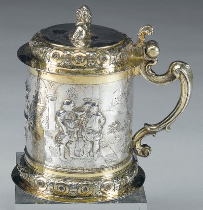 Tankard, Danzig, ca. 1680 (pakke forgylt sølv) (se også 469712) av Johann II Rohde