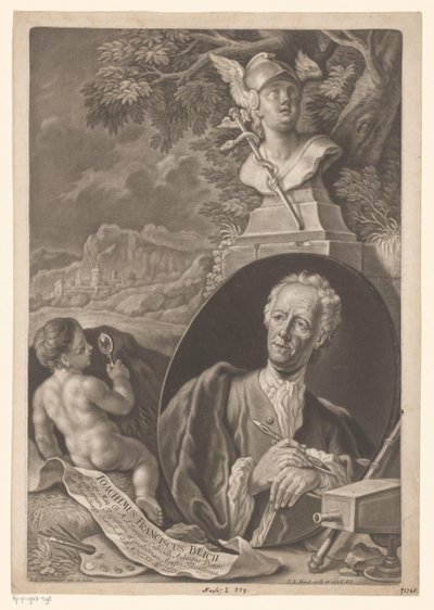 Portrett av Joachim Franz Beich i en alder av 80 av Johann Jacob Haid