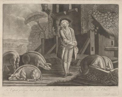 Den fortapte sønn i den største elendighet av Johann Jacobus Haid