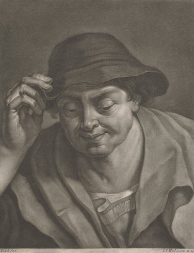 Mann med hatt av Johann Jacobus Haid