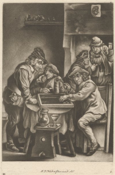 Menn som spiller backgammon av Johann Jacobus Haid