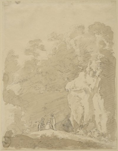 herremann og to damer av Johann Jakob Dorner der Jüngere