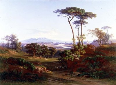 En utsikt over Roma (olje på lerret) av Johann Jakob Frey