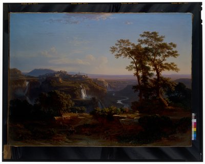 Utsikt over Tivoli med Aniene-fossene av Johann Jakob Frey