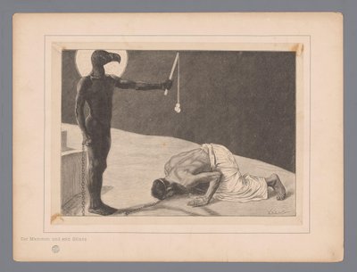 Tilbedelse av Mammon Der Mammon und sein Sklave (tittel på objekt) Syv mystiske representasjoner (serietittel) av Johann Jakob Weber