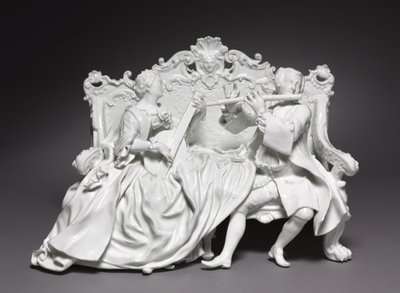 Crinoline Group: Musikere, fabrikant Meissen Porselensfabrikk, Tyskland, ca. 1737 av Johann Joachim Kändler