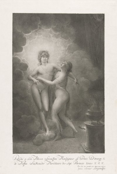 Allegori om ekteskapet til William V og Wilhelmina av Preussen, 1767 av Johann Joseph Friedrich Langenhöffel