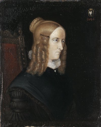 Portrett av Annette von Droste-Hülshoff 1797-1848, 1840 av Johann Joseph Sprick
