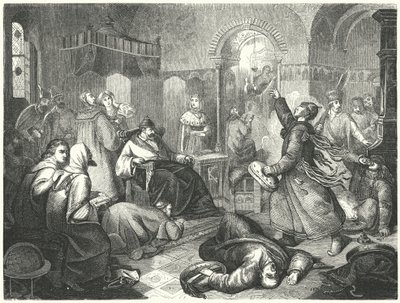 En finsk trollmann som forutsier den forestående døden til Ivan den grusomme (gravering) av Johann Karl Baehr